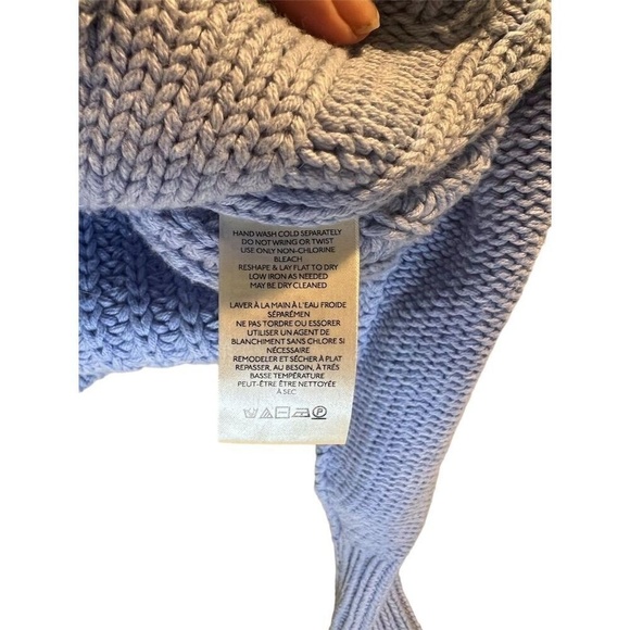 Free People Women's XS Blue Cable-Knit Pullover Sweater - Picture 4 of 10